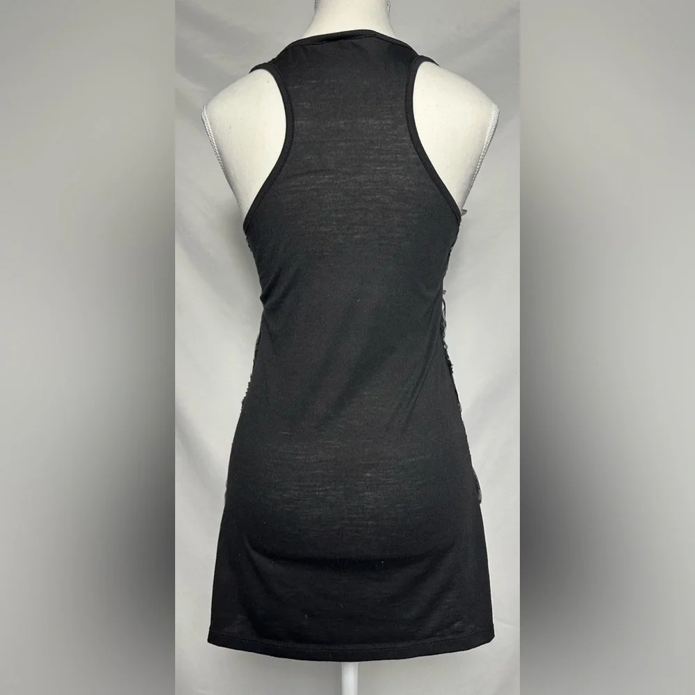 MON AMIE USA Y2K Black Rose Embellished Whimsigoth Fairy Mini Dress Size S - Picture 3 of 5